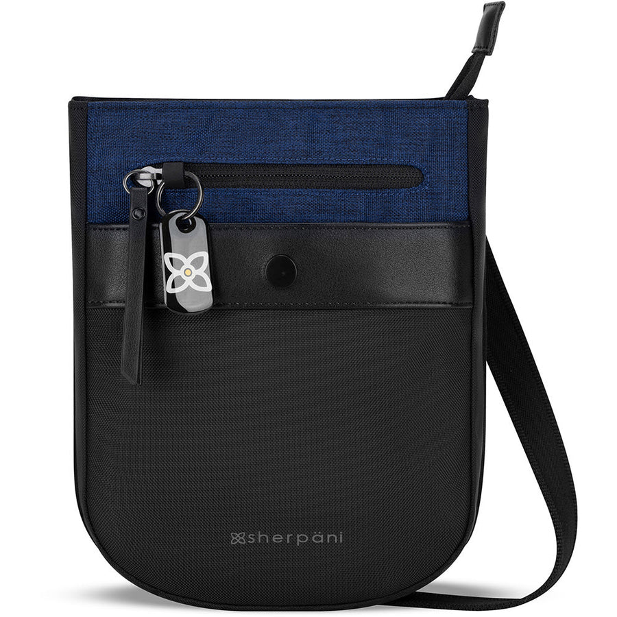 Quarter turn view Women's Sherpani Hand Bag style name Prima  At in color Indigo. Sku: 24-PRIMA08060