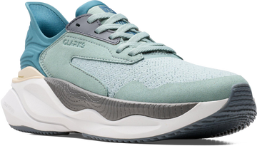 Quarter turn view Women's Clarks Footwear style name Clarks Pace in color AQUA COMBI. Sku: 26184588