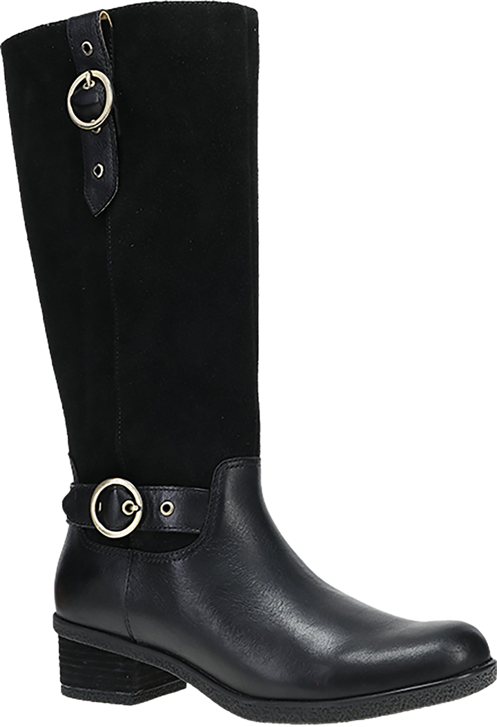 Quarter turn view Women's Dansko Footwear style name Dawn Waterproof in color BLK WP ML. Sku: 2937020200