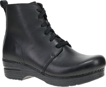 Quarter turn view Women's Dansko Footwear style name Sigourney in color BLACK TUMB. Sku: 336870202