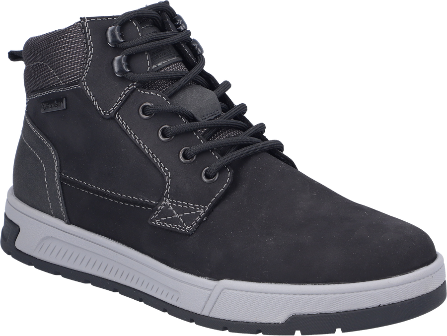 Quarter turn view Men's Rieker Footwear style name Ralf 40 Waterproof in color SCHW/SCHW. Sku: 36040-00
