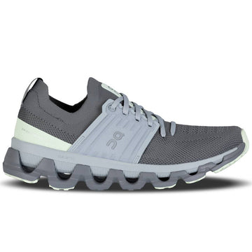 Quarter turn view Women's On Running Footwear style name Cloudswift 3 in color Rock/ Lima. Sku: 3WD10452551