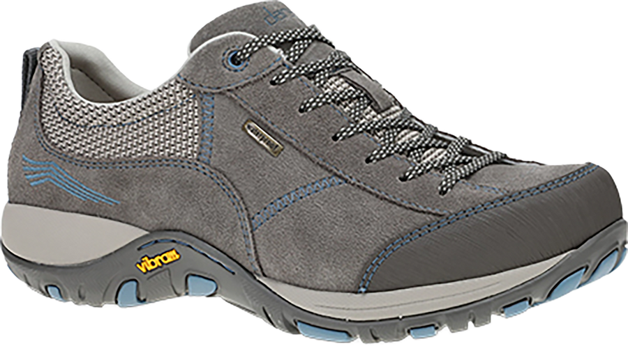 Quarter turn view Women's Dansko Footwear style name Paisley Waterproof Wide in color GREY WP. Sku: 4359941005