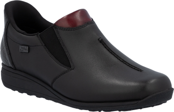 Quarter turn view Women's Rieker Footwear style name Donna 53 Waterproof in color SCH/BUR/GR. Sku: 47253-00