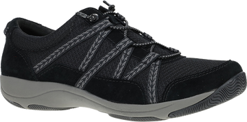 Quarter turn view Women's Dansko Footwear style name Harlyn in color BLK/BLK SD. Sku: 4854100210