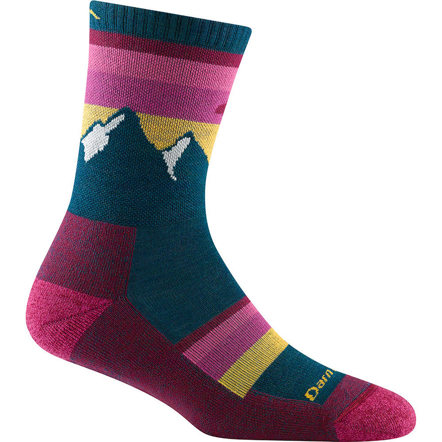 Women's Darn Tough Socks style name Sunset Ledge in color Dark Teal. Sku: 5005-DKTL