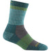 Quarter turn view Women's Darn Tough Sock style name Head Betty Light Crew in color Aqua. Sku: 5018-AQUA