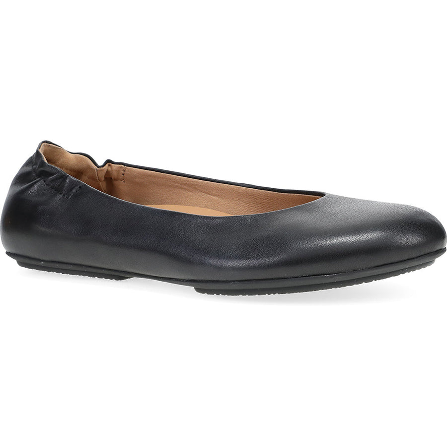 Quarter turn view Women's Dansko Footwear style name Mollie in color Black Nappa. Sku: 5705-020200