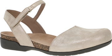 Quarter turn view Women's Dansko Footwear style name Rowan in color BEIGE SPRK. Sku: 6025175300