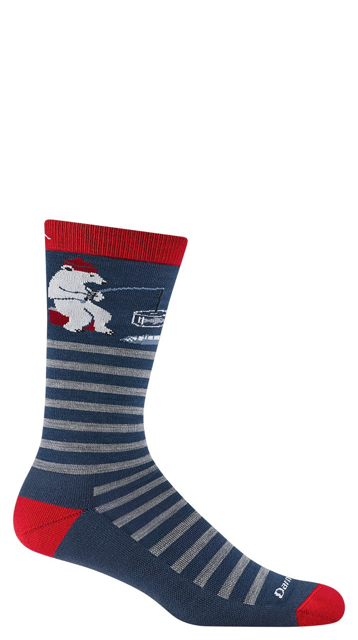 Men's Darn Tough Socks style name Wild Life in color Polar Bear Lake. Sku: 6096-POLARBEAR