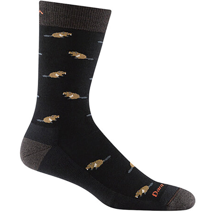 Men's Darn Tough Socks style name Sawtooth Crew Light Cushion in color Black. Sku: 6107-BLACK