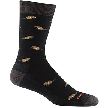 Men's Darn Tough Socks style name Sawtooth Crew Light Cushion in color Black. Sku: 6107-BLACK