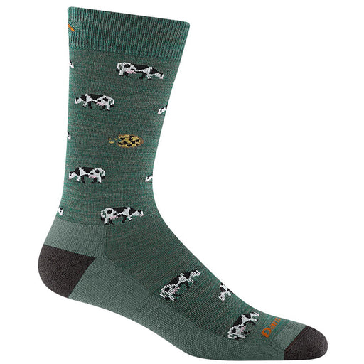 Quarter turn view Men's Darn Tough Sock style name Dairy Air Light Crew in color Pasture. Sku: 6116-PASTURE