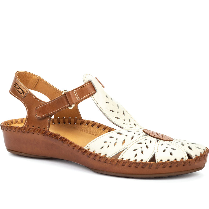 Quarter turn Women's Pikolinos Footwear style name P.Vallarta 0841C1 in color Nata. Sku: 655-0841C1NAT