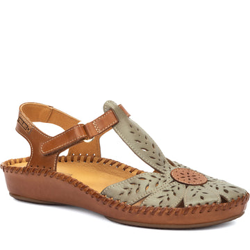 Quarter turn Women's Pikolinos Footwear style name P.Vallarta 0841C1 in color Sage. Sku: 655-0841C1SAG