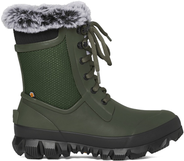Quarter turn view Women's Bogs Footwear style name Arcata Trek Dots in color DARK GREEN. Sku: 73432-301