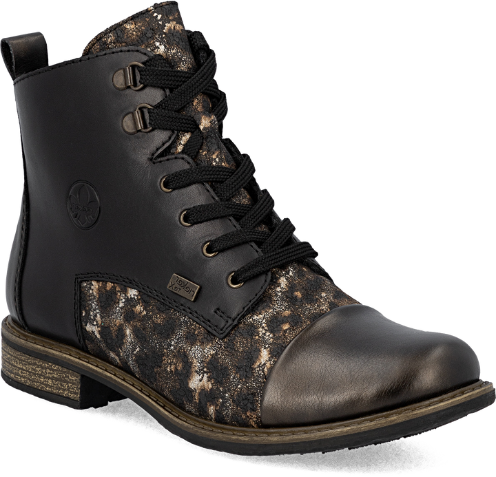 Quarter turn view Women's Rieker Footwear style name Ornella 42 Waterproof in color ANT/SCHW. Sku: 74842-00