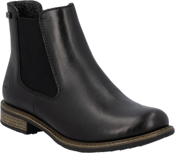 Quarter turn view Women's Rieker Footwear style name Ornella 70 Waterproof in color BLACK. Sku: 74870-00
