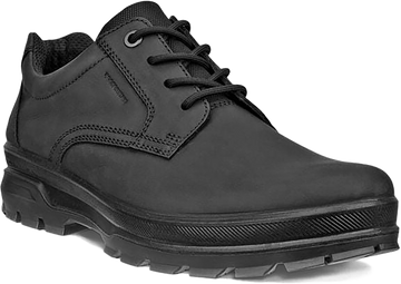 Quarter turn view Men's ECCO Footwear style name Rugged Track Plain Toe Waterproof in color BLACK. Sku: 838164-02001