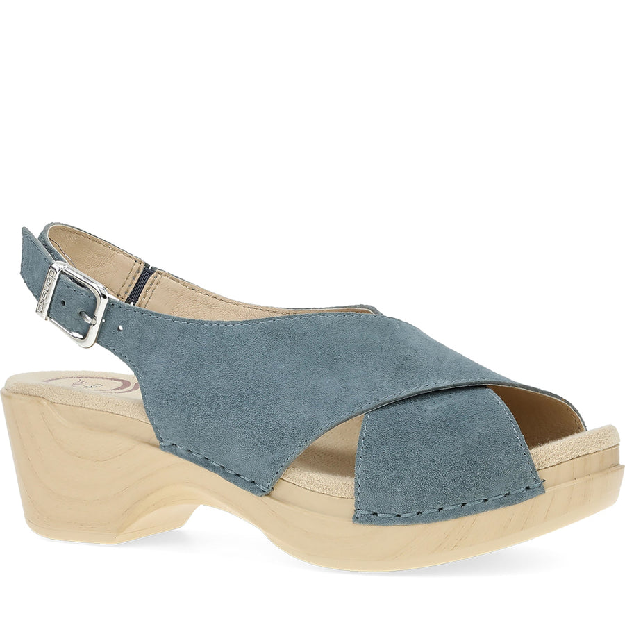 Quarter Turn Women's Sloane Footwear in Denim Suede. Sku: 9852711400