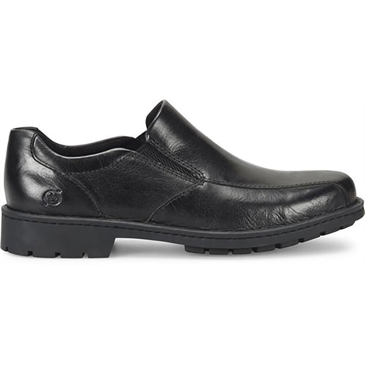 Quarter turn view Men's Born Footwear style name Laken in color Black. Sku: BM0018803