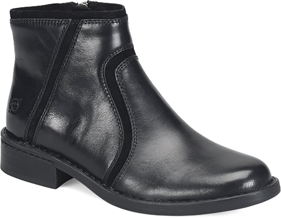 Quarter turn view Women's Born Footwear style name Cincy in color BLACK. Sku: BR0077409