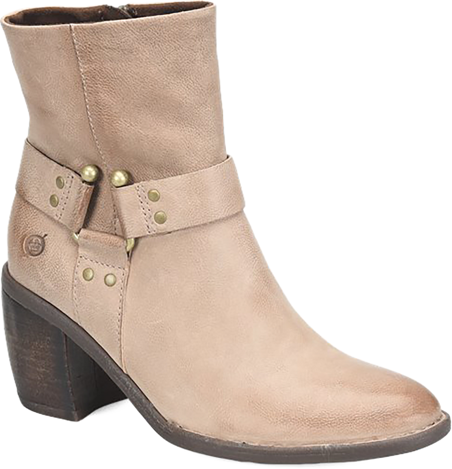 Quarter turn view Women's Born Footwear style name Dakota in color TAUPE. Sku: BR0077817