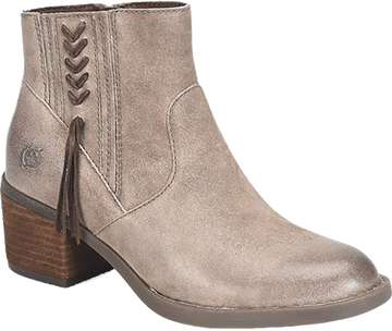 Quarter turn view Women's Born Footwear style name Rowan in color TAUPE. Sku: BR0078955