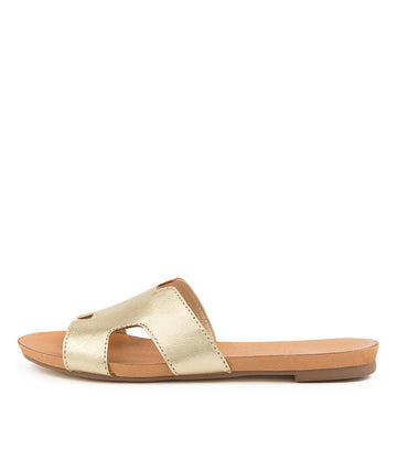 Outside View Women's Django & Juliette Jamel Sandal In Pale Gold Leather Sku: Dj15832F39Le