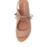 Overhead View Women's Django & Juliette Milan Sandal In Cafe/ Nude Sole Leather Sku: Dj17016Nzjle