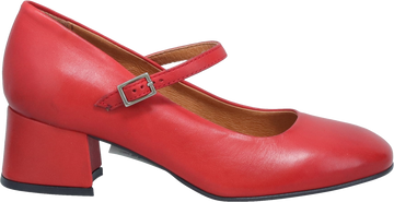 Quarter turn view Women's Miz Mooz Footwear style name Gabbie in color RED. Sku: GABBIE-RED