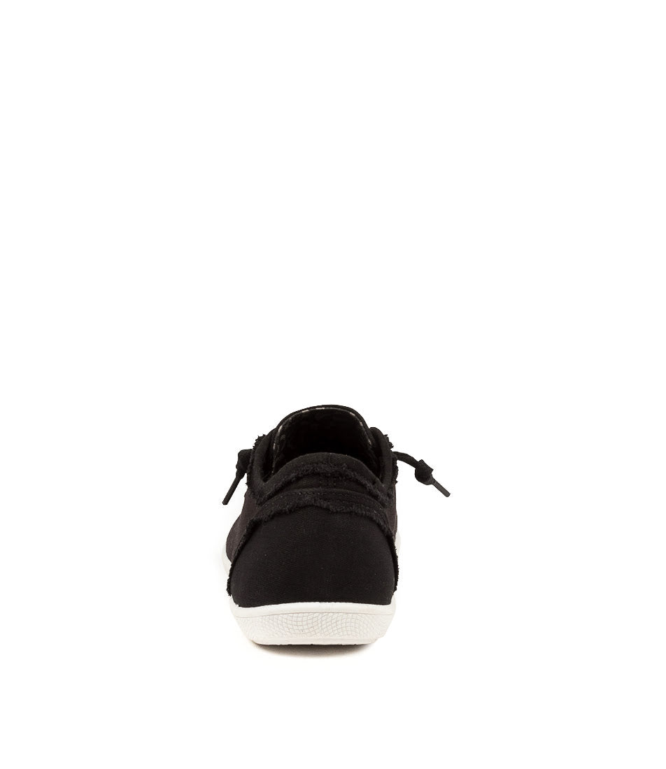 Black canvas shoe on a white background