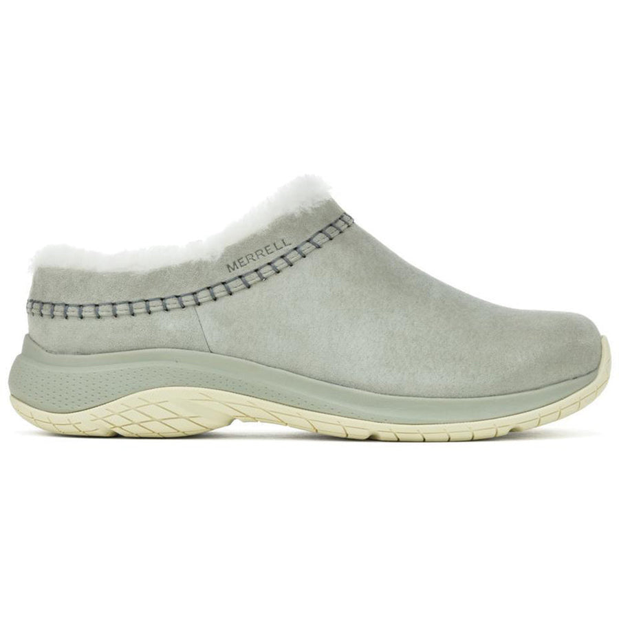 Quarter turn view Women's Merrell Footwear style name Encore Ice 5 in color Fog. Sku: J007104