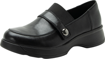 Quarter turn view Women's Alegria Footwear style name Janna in color INK. Sku: JNN-6109