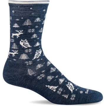 Quarter turn view Women's Sockwell Sock style name Foresty in color Denim    . Sku: LD203W-650