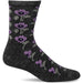 Quarter turn view Women's Sockwell Sock style name Poppy in color Charcoal. Sku: LD213W-850