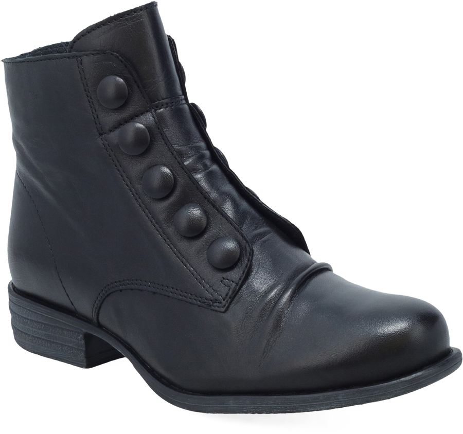 Quarter turn view Women's Miz Mooz Footwear style name Louise in color BLACK. Sku: LOUISE-BLACK