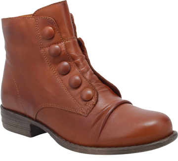 Quarter turn view Women's Miz Mooz Footwear style name Louise in color BRANDY. Sku: LOUISE-BRANDY