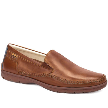 Quarter turn Men's Pikolinos Footwear style name Marbella 3111 in color Cuero. Sku: M9A-3111CUE