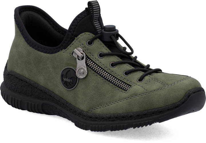 Quarter turn view Women's Rieker Footwear style name Nikita 67 in color LIANE/SCHW. Sku: N3267-54