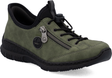 Quarter turn view Women's Rieker Footwear style name Nikita 67 in color LIANE/SCHW. Sku: N3267-54