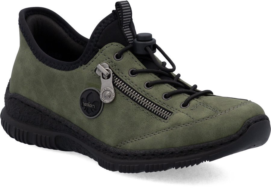 Quarter turn view Women's Rieker Footwear style name Nikita 67 in color LIANE/SCHW. Sku: N3267-54