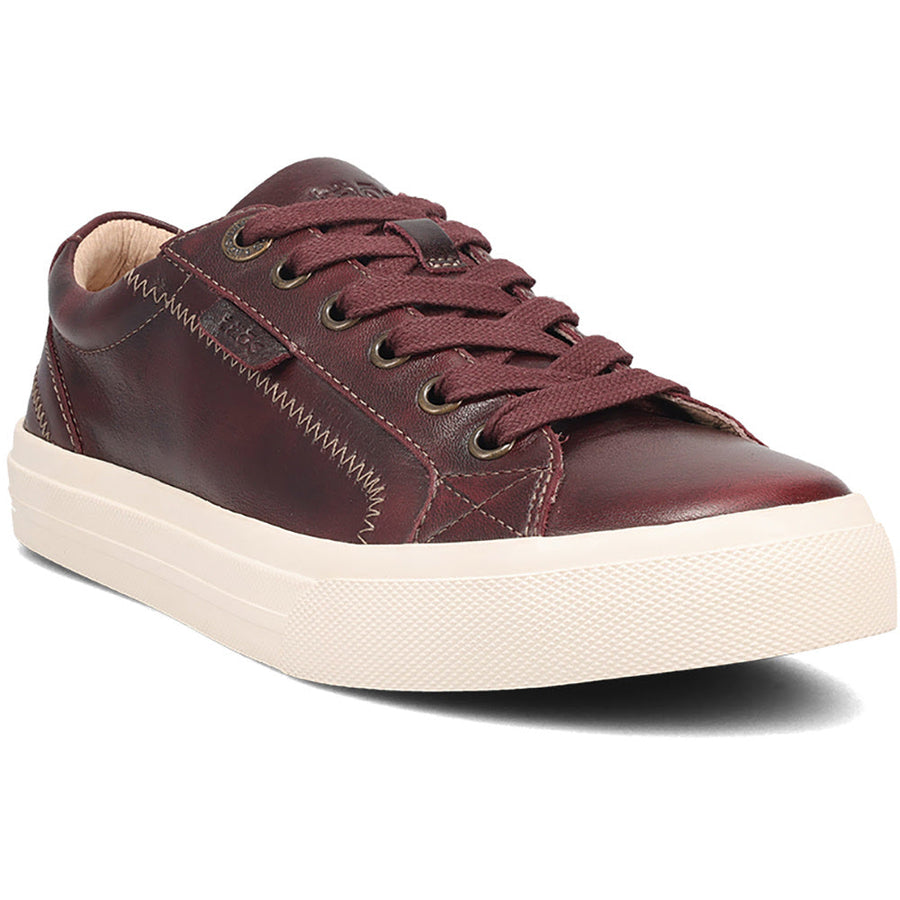 Quarter turn view Women's Taos Footwear style name Plim Soul Lux in color Merlot. Sku: PLX13994AMERL