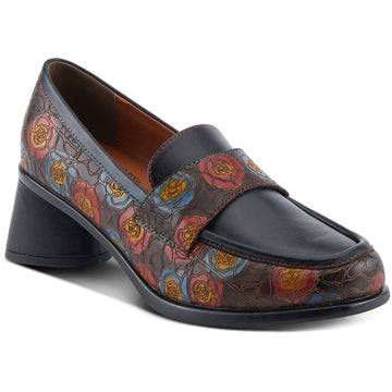 Quarter turn view Women's L'Artiste Footwear style name Rivoire in color Black Multi. Sku: RIVOIRE-BM