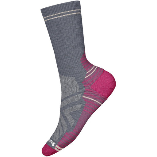 Quarter turn view Women's Smartwool Sock style name Hike Light Cushion Crew in color Power Pink. Sku: SW001573L89