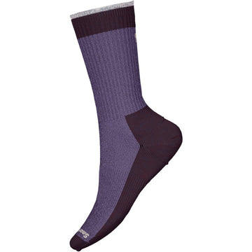 Quarter turn view Women's Smartwool Sock style name Everyday Rollinsville Crew in color Purple Iris. Sku: SW001889M84