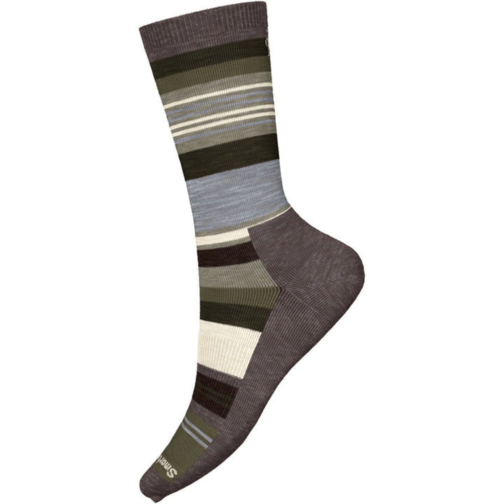 Quarter turn view Women's Smartwool Sock style name Everyday Joviansphere Crew in color Taupe. Sku: SW001991236