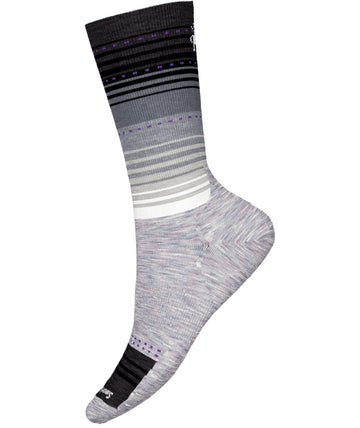 Women's Smartwool Socks style name Stitch Stripe Crew in color Prpl/Black. Sku: SW001999Q54