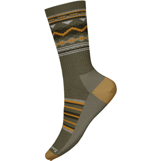 Quarter turn view Men's Smartwool Sock style name Everyday Hudson Trail Crew in color Winter Moss. Sku: SW002249K18