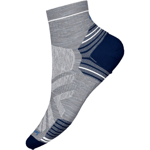 Quarter turn view Men's Smartwool Sock style name Hike Targeted Cushion Ankle in color Light Gray. Sku: SW002479039